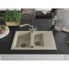 Mexen Gaspar granite sink 1.5-bowl with drainer and Duo kitchen tap, beige - 6507-69-671701-07-B