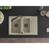 Mexen Gaspar granite sink 1.5-bowl with drainer and Duo kitchen faucet, beige - 6507-69-671701-57-B