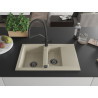 Mexen Gaspar 1.5-bowl granite sink with drainer and Duo kitchen faucet, beige - 6507-69-671701-70-B