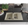 Mexen Gaspar 1.5-bowl granite sink with drainer and Duo kitchen tap, beige - 6507-69-671701-70-B