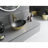 Mexen Elza countertop washbasin 40 x 33 cm, matte black/gold scale pattern - 21014028