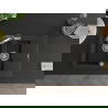 Mexen Gaspar 1.5-compartment granite sink with a drip tray and kitchen mixer tap Duo, Black/ gold metallic - 6507-75-671701-07