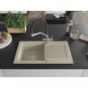 Mexen Pablo granite sink with 1 bowl and drainer and Duo kitchen tap, beige - 6510-69-671701-07