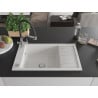 Mexen Elias granite single-bowl sink with drainer and kitchen faucet Duo, white - 6511-20-671701-07