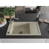 Mexen Elias granite sink 1-bowl with drainer and Duo kitchen tap, beige - 6511-69-671701-07-B
