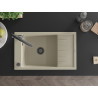 Mexen Elias granite sink 1-bowl with drainer and Duo kitchen faucet, beige - 6511-69-671701-07-B