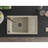 Mexen Elias granite single-bowl sink with drainer and Duo kitchen faucet, beige - 6511-69-671701-57-B