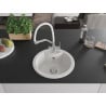 Mexen Diego 1-Bowl Granite Sink with Duo Kitchen Faucet, White - 6512-20-671701-02