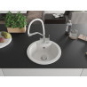 Mexen Diego granite kitchen sink 1-bowl with Duo kitchen faucet, white - 6512-20-671701-02