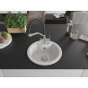 Mexen Diego 1-bowl granite kitchen sink with Duo kitchen faucet, white - 6512-20-671701-07
