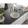 Mexen Diego 1-bowl granite sink with Duo kitchen faucet, white - 6512-20-671701-57-G