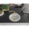 Mexen Diego 1-bowl granite sink with Duo kitchen faucet, white - 6512-20-671701-57-G