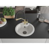 Mexen Diego 1-bowl granite sink with Duo kitchen faucet, white - 6512-20-671701-57-B