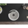 Mexen Diego granite kitchen sink 1-bowl with Duo kitchen faucet, white - 6512-20-671701-70-B