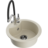 Mexen Diego 1-bowl granite sink with Duo kitchen faucet, beige - 6512-69-671701-07-B