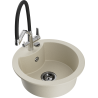 Mexen Diego granite single-bowl sink with Duo kitchen faucet, beige - 6512-69-671701-07-B
