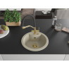 Mexen Diego granite kitchen sink 1-bowl with Duo faucet, beige - 6512-69-671701-57-G