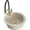 Mexen Diego single-bowl granite sink with Duo kitchen tap, beige - 6512-69-671701-57-G