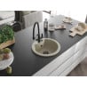 Mexen Diego 1-bowl granite sink with Duo kitchen faucet, beige - 6512-69-671701-70-B
