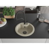 Mexen Diego 1-bowl granite sink with Duo kitchen faucet, beige - 6512-69-671701-70-B