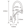 Mexen Diego 1-compartment granite sink with a kitchen mixer tap Duo, grey - 6512-71-671701-57-B