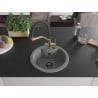 Mexen Diego granite kitchen sink 1-bowl with Duo kitchen faucet, gray - 6512-71-671701-57-B