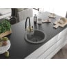 Mexen Diego granite kitchen sink 1-bowl with Duo kitchen faucet, gray - 6512-71-671701-57-B