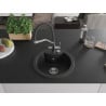 Mexen Diego single-bowl granite sink with Duo kitchen tap, black/silver metallic - 6512-73-671701-07