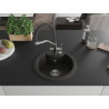 Mexen Diego 1-bowl granite sink with Duo kitchen faucet, black/gold metallic - 6512-75-671701-07
