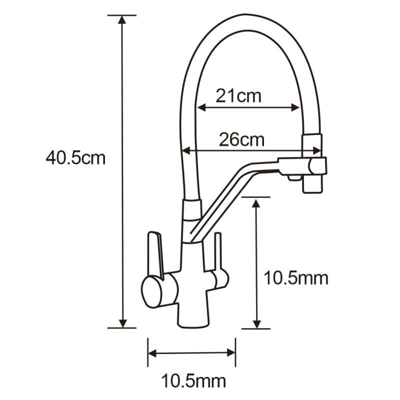 Mexen Diego granite sink 1-bowl with Duo kitchen faucet, black/gold metallic - 6512-75-671701-57-B
