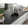 Mexen Diego granite sink 1-bowl with Duo kitchen faucet, black/gold metallic - 6512-75-671701-57-B