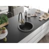 Mexen Diego 1-bowl granite sink with Duo kitchen faucet, black speckled - 6512-76-671701-57-B