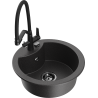 Mexen Diego 1-bowl granite sink with Duo kitchen tap, black speckled - 6512-76-671701-70-B