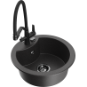 Mexen Diego granite kitchen sink 1-bowl with Duo kitchen faucet, black speckled - 6512-76-671701-70-B