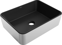 Mexen Catia countertop sink 48 x 37 cm, black matte/silver - 21314874