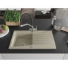 Mexen Cesar 1-bowl Granite Sink with Drainer and Duo Kitchen Faucet, Beige - 6514-69-671701-07