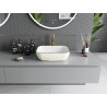Mexen Rita countertop washbasin 45 x 32 cm, white/gold plaid pattern - 21084509