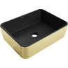 Mexen Catia countertop washbasin 48 x 37 cm, matte black/gold - 21314876
