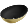 Mexen Elza countertop washbasin 40 x 33 cm, Black matt/gold - 21014026