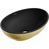 Mexen Elza countertop washbasin 40 x 33 cm, black matte/gold - 21014026