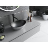 Mexen Elza countertop sink 40 x 33 cm, black matte/silver - 21014024