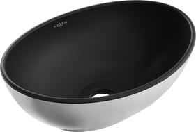 Mexen Elza countertop washbasin 40 x 33 cm, Black matt/Silver - 21014024