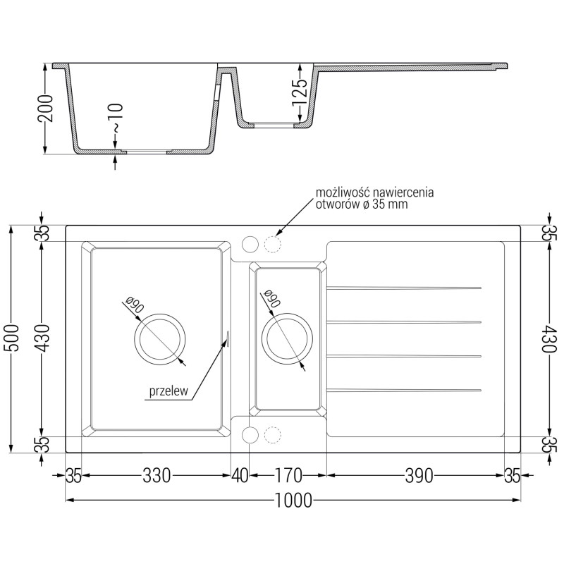Mexen Andres 1.5-bowl granite kitchen sink with drainer and Duo kitchen faucet, white - 6515-20-671701-57-G