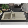 Mexen Andres 1.5-bowl granite sink with drainer and Duo kitchen faucet, beige - 6515-69-671701-07