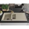 Mexen Andres granite sink 1.5-basin with drainer and Duo kitchen faucet, beige - 6515-69-671701-57-B