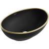 Mexen Elza countertop sink 40 x 33 cm, black matte/gold rim - 21014025