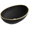 Mexen Elza countertop washbasin 40 x 33 cm, black matte/gold rim - 21014025