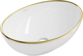 Mexen Elza countertop washbasin 40 x 33 cm, white/gold rim - 21014005