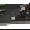 Mexen Andres 1.5-compartment granite sink with a drip tray and kitchen mixer tap Duo, Black/ gold metallic - 6515-75-671701-07