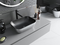 Mexen Rita countertop sink 45 x 32 cm, black matte/silver - 21084574